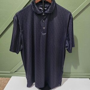 Kenneth Cole Reaction Golf Polo Shirt Golf Clubs Print Short Sleeve Size L Men‎